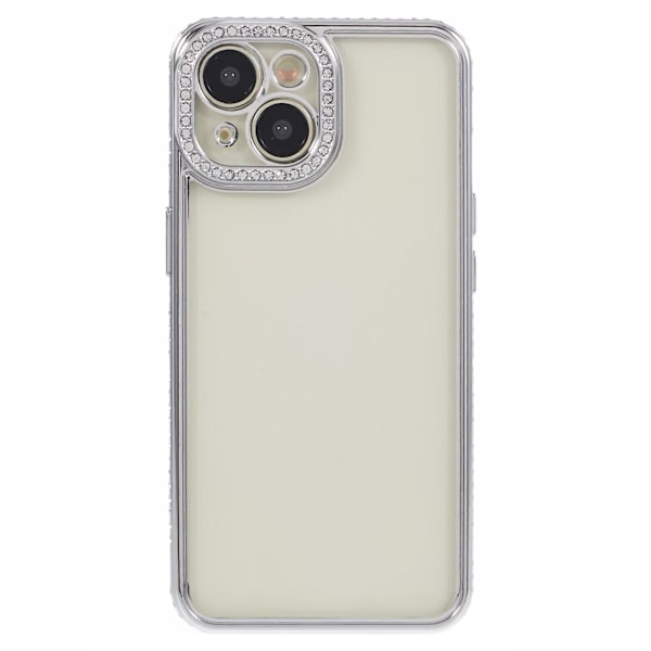 Beskyttende etui til iPhone 14 med dekorative rhinestones i TPU, slank telefondeksel Silver