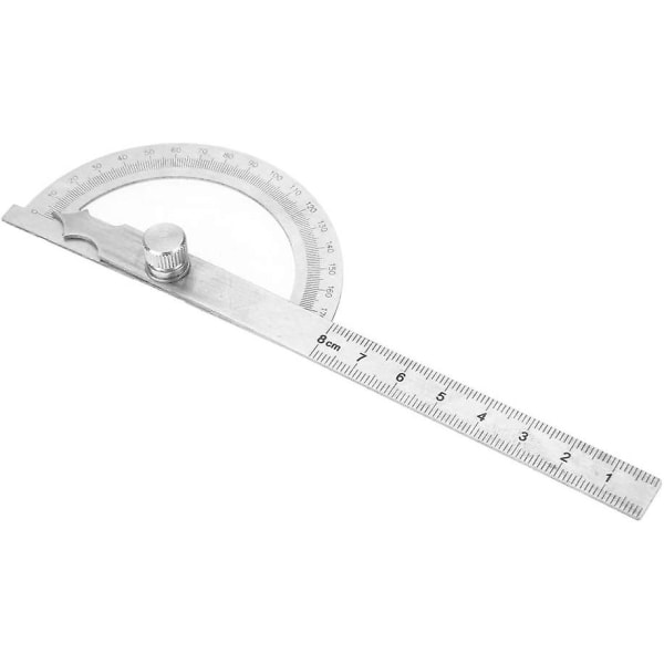 Asteiko 0-180 astetta, ruostumattomasta teräksestä valmistettu pyöreä päällinen astemittari goniometri, kulmamittarin mittaustyökalu (80*120mm)