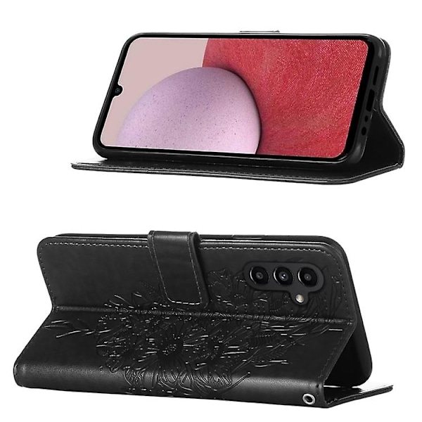 Mobiltelefonskal i präglad fjärilsläder för Samsung Galaxy A25 5g / A24 Black