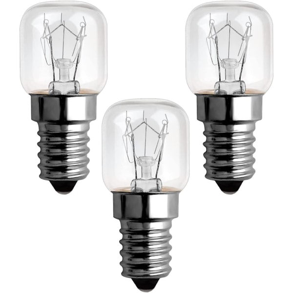 Uunin hehkulamppu 15w 300 astetta E14, Ac220v-240v, E14 hehkulamppu, lämmin valkoinen 2700k, E14 pieni ruuvipohjainen Pygmy-lamput mikroaaltouuniin, uuniin, suola
