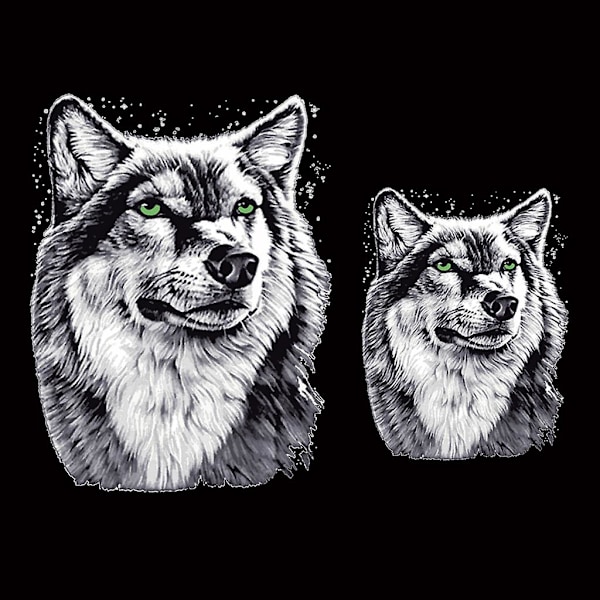 Wolf Patches T-shirt Varmeoverførselsmærkat Vaskbart Tøj Stryg På Applikation