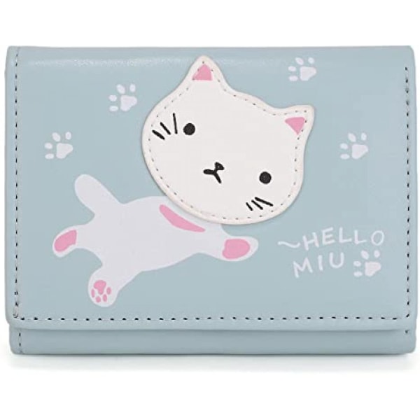 Kawaii tegnebog til piger Hej søde kat kort Bill Holder Organizer Dame pung, Hej A916-790 Blue
