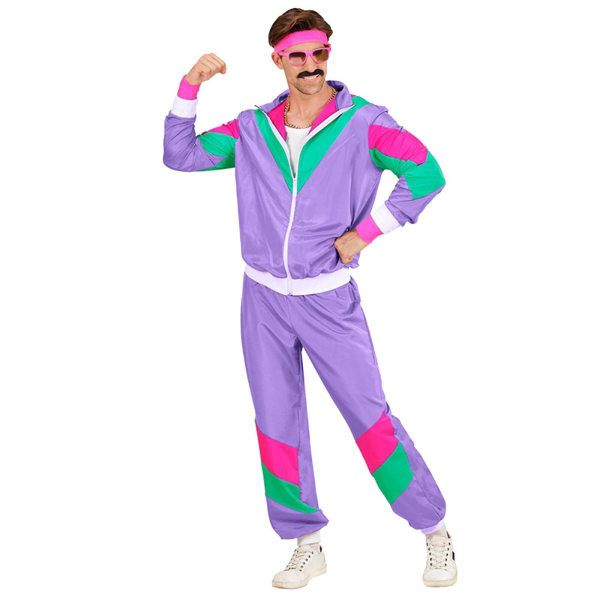 1980-luvun takki ja housut puku verryttelypuku urheilu lenkkeilypuku puku hienot vaatteet aikuisten vaatteet asu Purple M