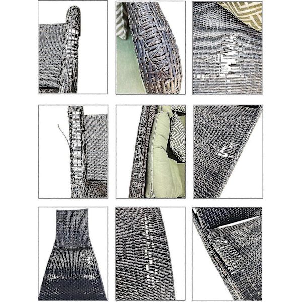 Flet Reparationssæt 37m 120ft Flet Reparationsartikler To-tonet Gradient Mørkebrun med Lysebrune Striber Plast Rattan Materiale til Patio Stol Repai Brown