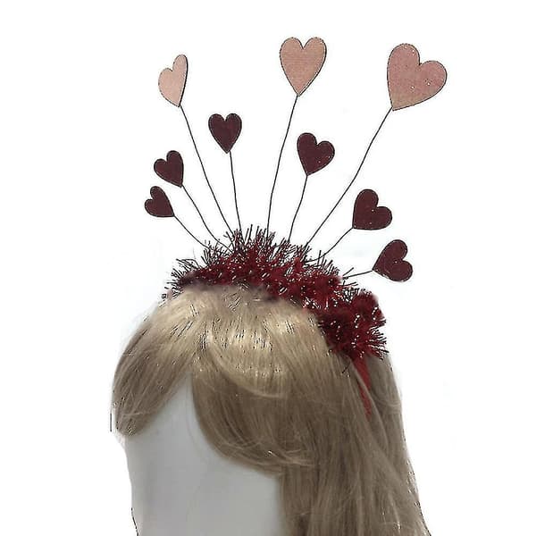 Valentine's Day Hodebånd Dobbelt Hjerte Hodebopper Hjerte Boppers Party Hodebånd Red