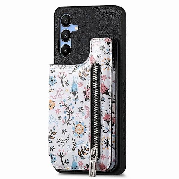 Fodral för Samsung Galaxy A16 5G/A16 4G med Mönster, Stativ, Plånbok, Läder + TPU, RFID-Blockering Black