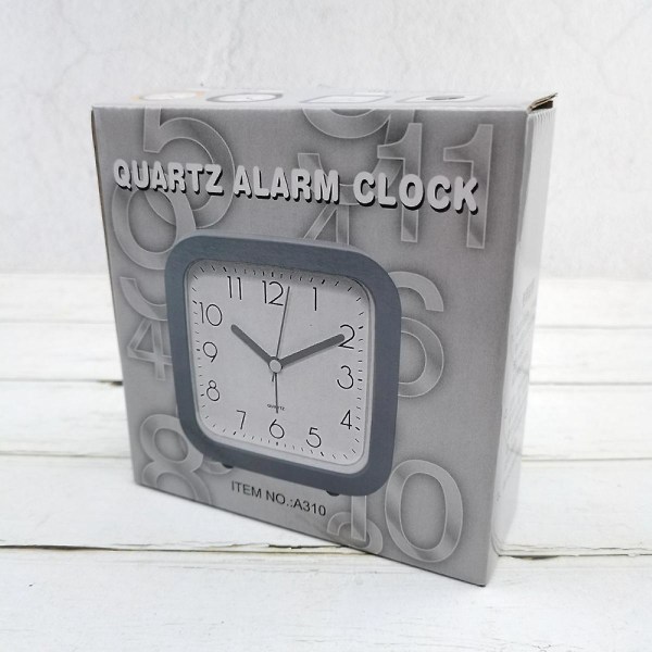 5 Inch Simple Style European Style Student Children Cute Clock Bedroom Silent Bedside Small Alarm Clock(square Gray)