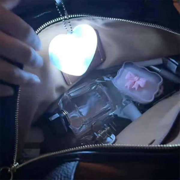 Purse Glow Hjerte Lys, LED Automatisk Sensor Glødende Hjerteformet Håndveske Lys rounded