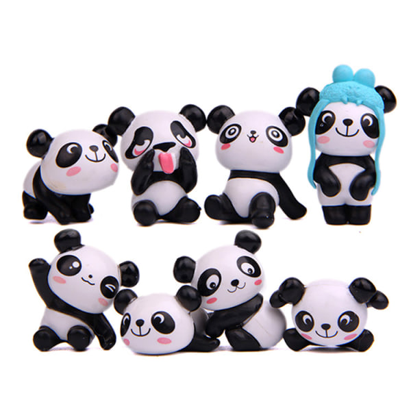 cute panda garden cake decoration toy figures.--