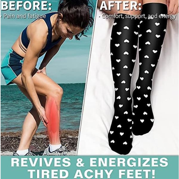 Casual sports compression socks, outdoor long compression socks for men and women L XL set1