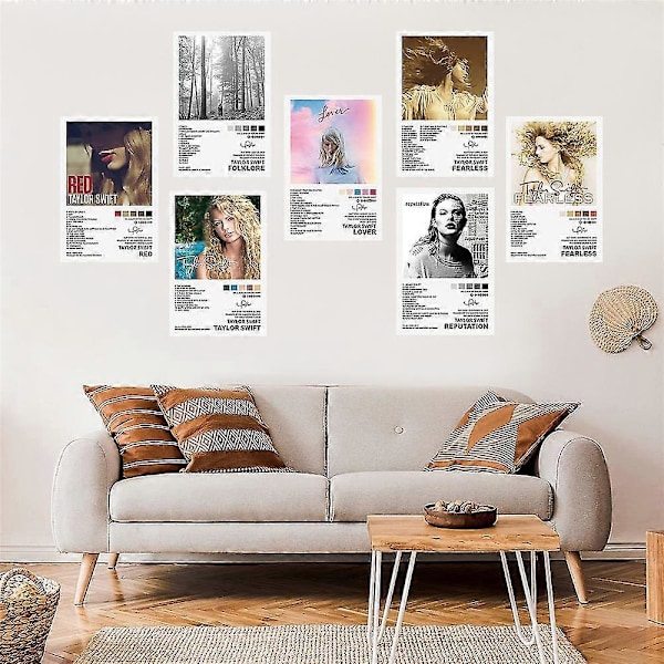 12 st Taylor Swift Album Poster Prints Albumomslag Väggkonst Dekorationer Presenter För Swiftie TS Fans Musikälskare