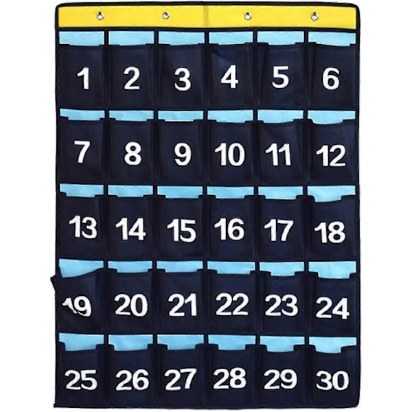 Numrerad Organizer Klassrum Fickdiagram För Mobiltelefoner Miniräknare Hållare 30 Pockets