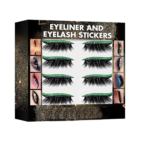 Colorful Eyeliner Eyelashes Stickers Self-adhesive Fake Eyelashes Artificial Extension Eyelashes