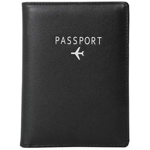 Passportskydd i PU-läder, svart
