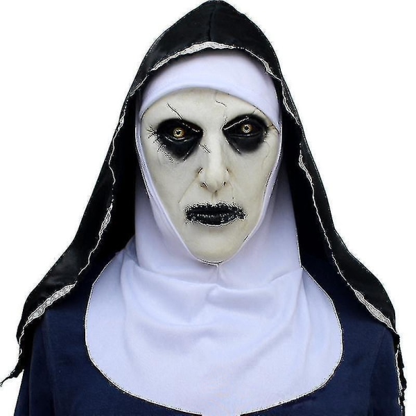 Halloween nonnemaske Horror Latex Masques Cosplay Mascarillas Valak Masques Visage Avec Coiffe