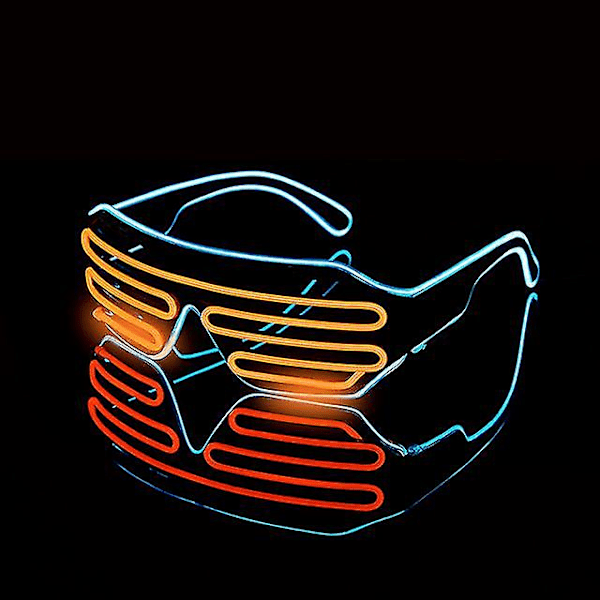 LED Lysende Briller Halloween Glødende Neon Julefest Bril Blinkende Lys Glød Solbriller Glas Festival Forbrugsvarer Kostumer Blue Orange
