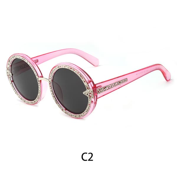 Färgglada Lyx Retro Solglasögon Mode Båge Glasögon Damer Kvinnor Heta Pink frame black and gray
