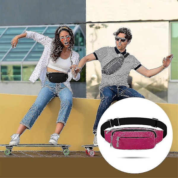 Fanny Pack: Juoksuvyötärölaukku Bumbag Beltbag Sport Muodikas Lenkkeilyyn Vaellukseen Naiselle Miehelle rose Red