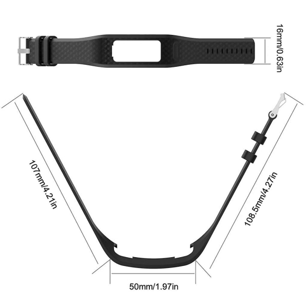 For Garmin Vivofit 1/2 Silicone Smart Watch Strap-Black