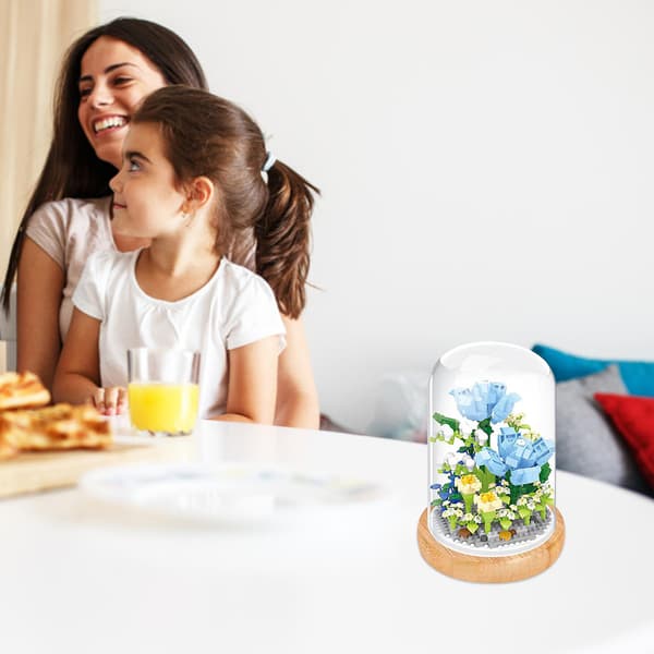 DIY Buket Samlet Granulær Byggeklodsmodel Botanisk Legetøj Pigegave, 100% Ny White Lily