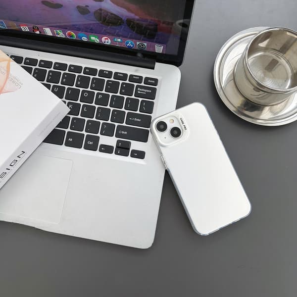 Til Iphone 14 Plus Gennemsigtig Mat Telefon Cover Tpu+pc Anti-drop Bagside Cover White