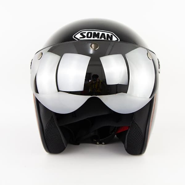 Universal 3-snap Flip Up Open Face Motorcycle Helmet Visor Lens Shield Sunglass Clear