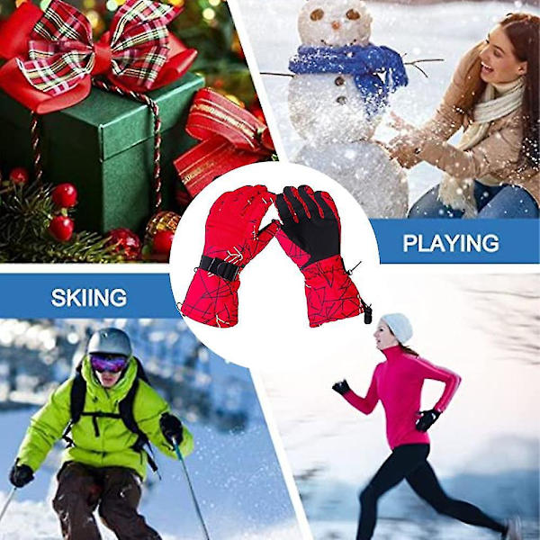 Skihandsker Vandtætte Isoleret, Snehandsker Snowboarding, Vinter Skihandsker Red