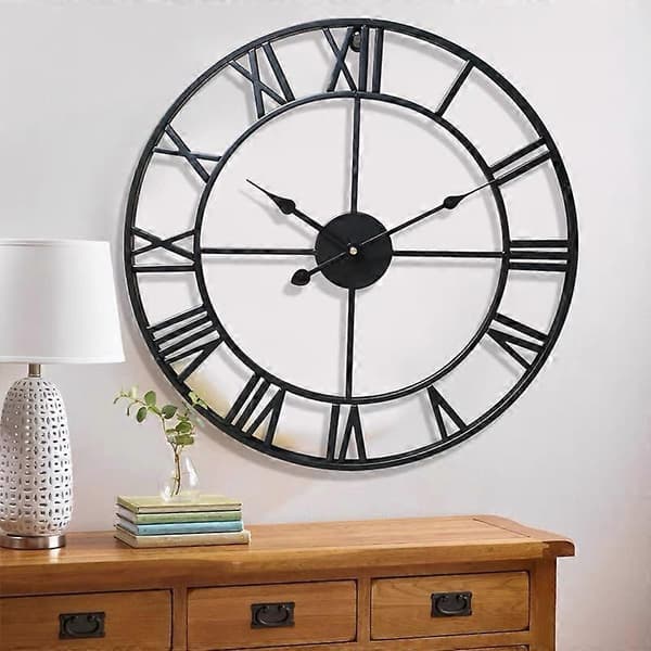 Veggklokke retro-svart 40CM