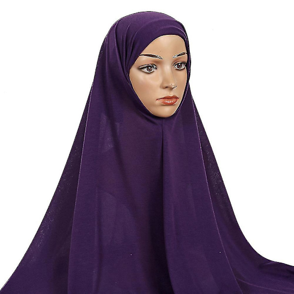 Evago Enfärgad Chiffon Instant Hijab Echarpe Med Modal Bonnet Hatt Turbante Underscarf Hijab Set Muslimsk Mode Sjal Kvinnor