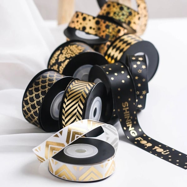 1 rulle kreativ varmstämplingsband dekor DIY handgjord polyester presentband för fest 3