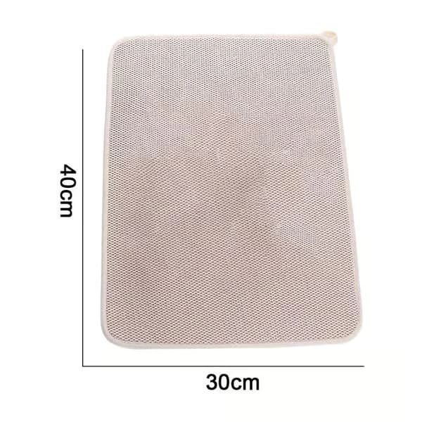 Ny enkel oppvaskmatte, mikrofiber tørkematte, superabsorberende, mikrofiber, beige.