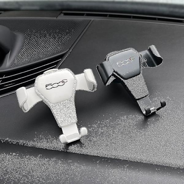 Ny Justerbar Mobiltelefonhållare För Bilventilationsgaller, Fiat Hållare För 500 500c 2012 500x 500l Abarth 695, Snabb Hållare, Biltillbehör No Logo-White
