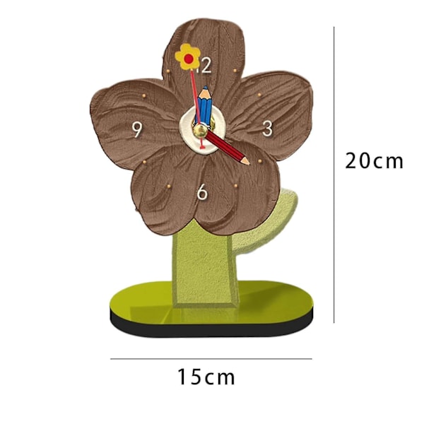 Skrivbordsur prydnad modern bordsklocka för vardagsrum skrivbord sovrum vit 15cmx20cm Brown 15cmx20cm