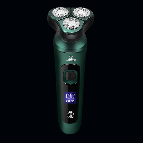 4 i 1 USB Opladbar Elektrisk Mænds Barbermaskine Med Roterende Hoveder Med Vandafvisende LED-Display, Til Brug I Vådt Og Tørt