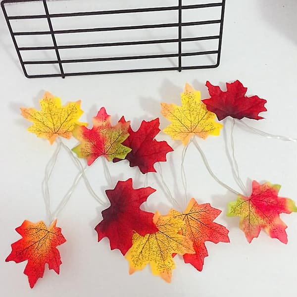 2m 10 Lys Maple Blade Garland Led Fejlys Til Julepynt Efterårsstrenglys Festlig Diy Halloween Dekoration B