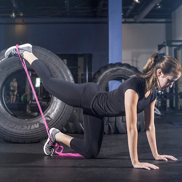 7 Ring Stretch och motståndsband | Rygg, fot, ben, handsträckare, armtränare för sport och träning, sjukgymnastik Pink