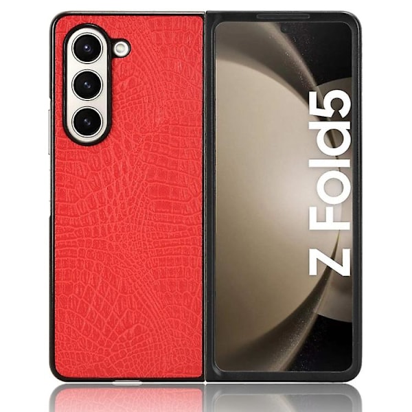 Tilbakedeksel for Samsung Galaxy Z Fold5 med krokodille-tekstur Red