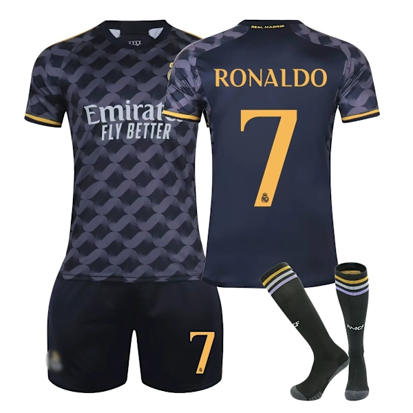 Real Madrid Borta Royal Blå Tröja 23-24 Nr 10 Modric Nr 7 Winnie C Ronaldo Nr 5 Bellingham Fotbollströja Nr 7 Ronaldo XS