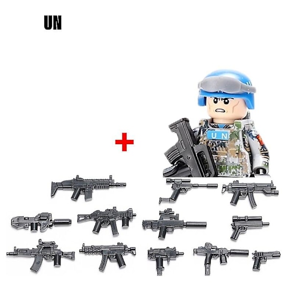 Militära byggklossar Soldatfigurer Gåvor Leksaker Vapen Gevär Special Force SWAT Arméväst Hjälm Explosionssäkra kläder MOC   Fingerfärdighetsspel UN--1PCS