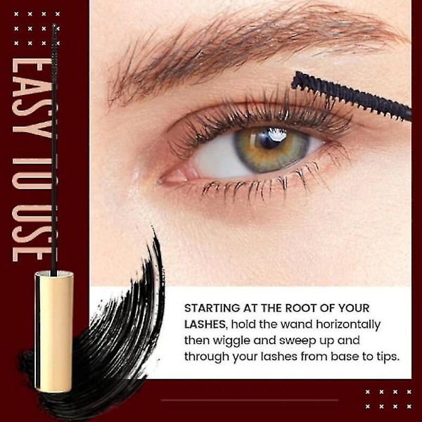 Magisk färg smal mascara, vattentät hälsosam längd mascara för starkare, lång Slender-brown