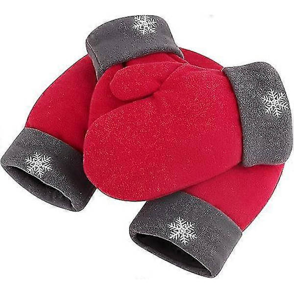 Julhandskar för Par, Parvantar för Alla Hjärtans Dag, Varma Vinterhandskar för Par Red grey