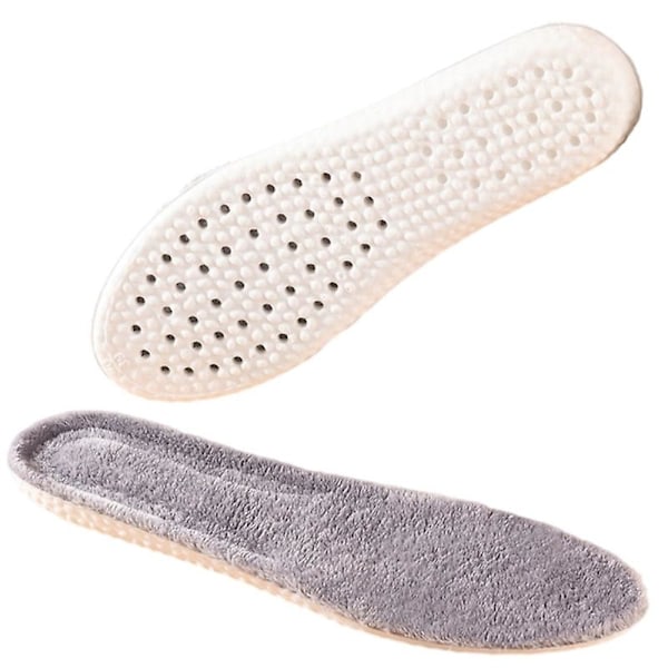 1 Par Ull Innersulor för Kallt Väder, Klippbara till Storlek, Fluffiga Skosulor, Unisex, Alla Storlekar, Innersula, Mysig Värme med Storleksguide, Imitationsull grey 41-42