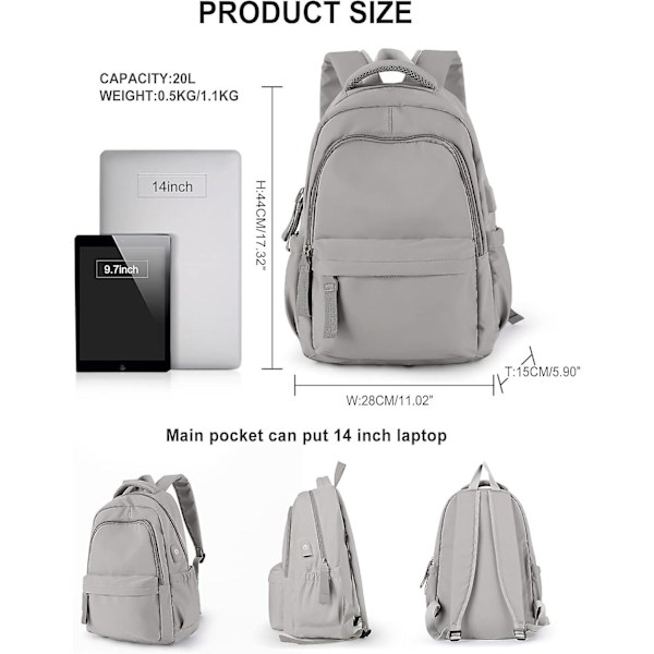 Liten Ryggsäck För Skolflickor Pojkar Estetisk Lätt Resedagspack Enkel Söt Ryggsäck College High School Bookbag Passar 14 Tums Laptop