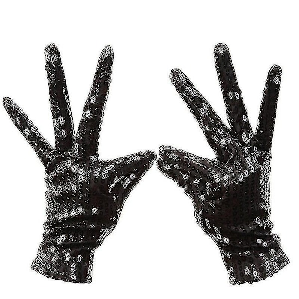Michael Jackson Handskar Mode Sceneföreställning Mj Pailletter Kort Handske Silver Blå Röd Svart Gyllene Färg Glimmande Vantar Blue
