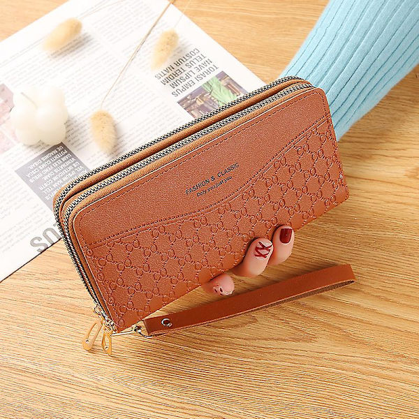 Wrist Coin Purse With Zipper For Women Clutch Party Evening Bag For Phone, Money & Cosmetics A916-944 Brown