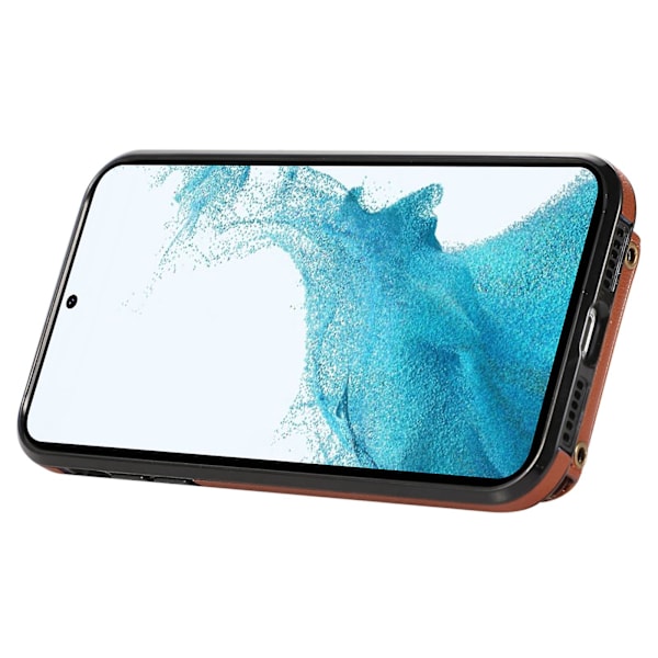 Samsung Galaxy S23+ Fodral Rfid Blockering Mobiltelefon Skal Stöd Tpu+pu Läder Skal Brown