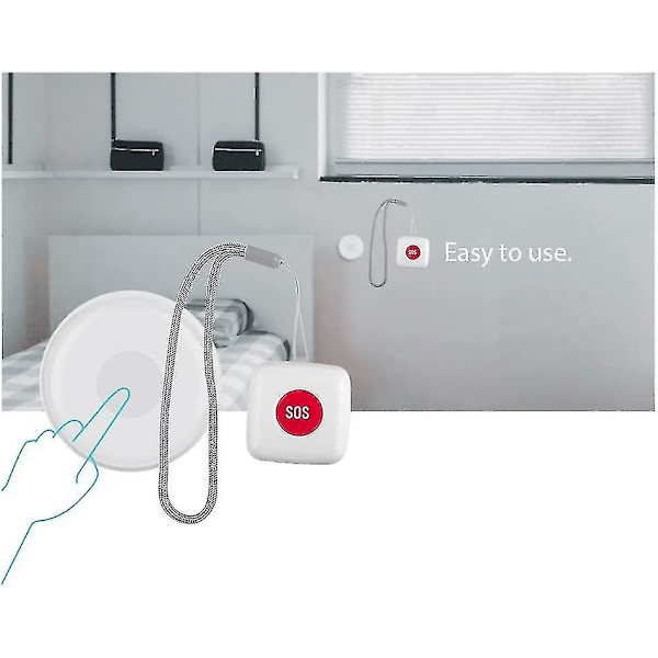 Trådlös fjärrkontroll SOS/panikknapp Paramedic Pager för säng/stol/golvmatta Fallalarm