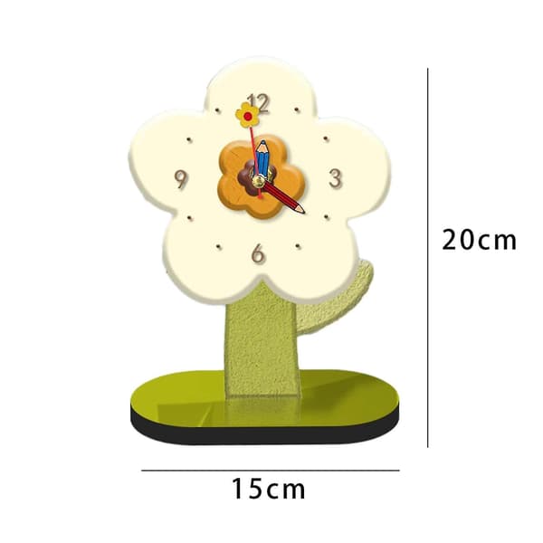 Skrivbordsklocka prydnad modern bordsklocka för vardagsrum skrivbord sovrum vit 15cmx20cm White 15cmx20cm
