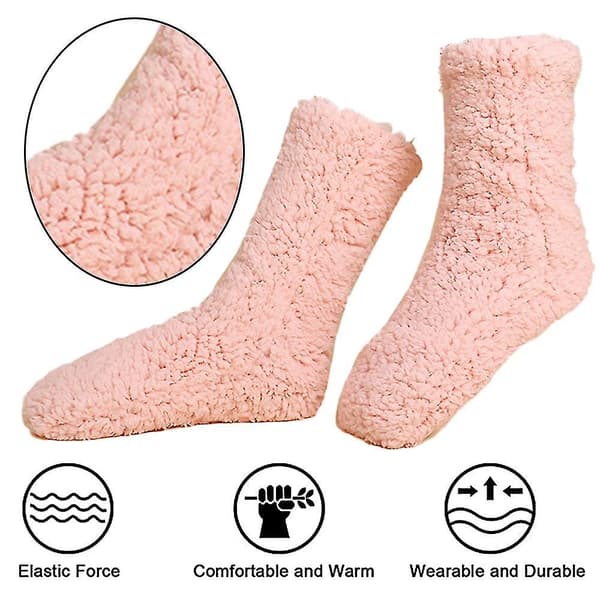Golvsockor Vuxen Tjocka Sockor Kvinna Vinter Ullsockor pink