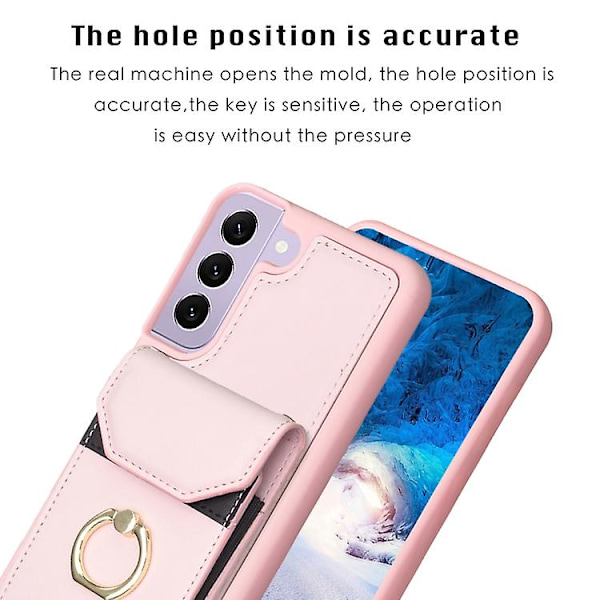 Mobiltelefonskal för Samsung Galaxy S22+ 5g Bf29 Organ Kortväska Ringhållare Pink
